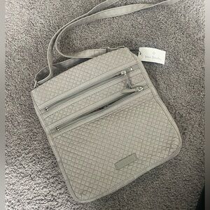Vera Bradley Gray triple zip crossbody bag